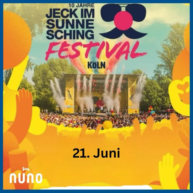 Karneval im Sommer 🤡🌞Dank JECK IM SUNNESCHING @jeckimsunnesching kein Problem!
Am 21. Juni feiert ganz Köln „Jeck im Sunnesching“: Kölsche Musik abfeiern, singen, schunkeln und verkleiden. Ein großes Karnevalsfestival und Partys in vielen Eventlocations, Brauhäusern, Kneipen und Biergärten. Schunkelt mit und kommt uns besuchen 🧡
🎟️Karten (Achtung bereits über 70% ausverkauft) gibt es hier: https://jeckimsunnesching.ticket.io/
🛌🏻➡️https://nunohotel.com/ 
Carnival in summer 🤡🌞No problem thanks to JECK IM SUNNESCHING!
On June 21, the whole of Cologne celebrates “Jeck im Sunnesching”: party to Cologne music, sing, sway, and dress up. A big carnival festival and parties in many event locations, breweries, pubs, and beer gardens. Join in the swaying and come and visit us 🧡
🎟️Karten (Attention: already over 70% sold out) can be found here: https://jeckimsunnesching.ticket.io/
🛌🏻➡️https://nunohotel.com/
#booknow (Link in Bio) #karnevalsparty #köllealaaf #kölle

#nuno #nunohotel #köln  #kölnhotel #cologne #visitcologne #citycenterhotel #cityhotel #summerinthecity #goldhotel
📷#jeckimsunnesching #gaffelkölsch #kölsch #köln #fiereohnezefriere #jeckimsommer