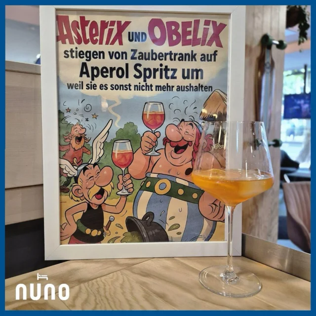 Inspiriert vom neuen Asterix & Obelix-Heft 💡haben wir uns zum Feierabend einen leckeren Aperol 🍹gegönnt – ein früher Sundowner, den wir jetzt auf unserer Dachterrasse genießen☀️ Cheers! Kommt uns besuchen -wir freuen uns 🧡 
Inspired by the new Asterix & Obelix book 💡, we treated ourselves to a delicious Aperol 🍹 at the end of the day - an early sundowner, which we now enjoy on our roof terrace genießen☀️ Cheers! Come and visit us - we look forward to seeing you 🧡 
#köln #cologne #nuno #nunohtel #booknow (link in bio) #hotelköln #cityhotel #goldhotel #städtetrip #citytrip #kölnhotel #kwartierlatäng #kölncitiy #citycenterhotel #visitcologne #summerinthecity #aperol #aperolspritz #aperoltime #keinbiervorvier