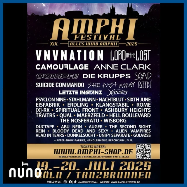 An diesem Wochenende ist es wieder Zeit für das jährliche Familientreffen des Amphi Festivals @amphifestival 🦇
Wie immer haben die Organisatoren gebündelt alle wichtigsten Infos zum Amphi Festival zusammengefasst: https://amphi-festival.de/
Wir freuen uns auf Euch 🧡 
This weekend it’s time again for the annual Amphi Festival family reunion🦇
As always, the organisers have put together all the most important information about the Amphi Festival: https://amphi-festival.de/
We look forward to seeing you 🧡 
#amphi2025 #amphifestival #festival #gothic #nuno #nunohotel #hotelköln #bookknow (link in bio) #goldhotel #köln #cologne #citiytrip #citycenterhotel #youarewelcome #willkommen #cityhotel #hotelsuche #kölnhotel 📷Amphifestival