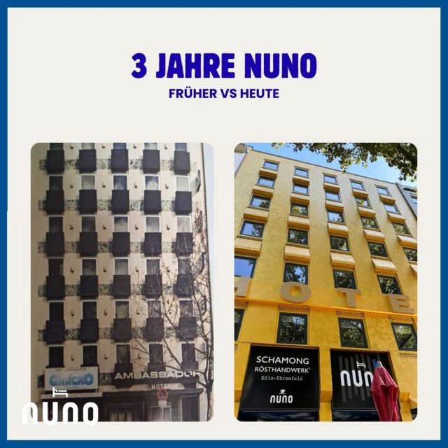 Der September ist unser Geburtstagsmonat – wir feiern 3 Jahre Hotel Nuno🎂🎈.
Grund genug einmal in die Analen von unserem Goldstück am Barbarossaplatz zu schauen und wir haben schicke Fotos aus dem Jahre 1975 erhalten. Hier firmierte das Hotel noch unter dem Namen Ambassador. Geht mit uns auf eine kleine Zeitreise. 📷🧳🧡September is our birthday month – we are celebrating three years of Hotel Nuno🎂🎈. Reason enough to take a look back at the history of our gem on Barbarossaplatz, where we found some stylish photos from 1975. At that time, the hotel was still operating under the name Ambassador. Join us on a little journey through time. 📷🧳🧡
#hoteldesign #goldhotel #nuno #nunohotel #hotelarchitecture #köln #visitcologne #booknow (Link in Bio) #citycenterhotel #hotelsuche #roomtour #busienesstrip #familytrip #cologne #citiytrip #hotelsuche #hotelköln #cityhotel #kwartierlatäng
