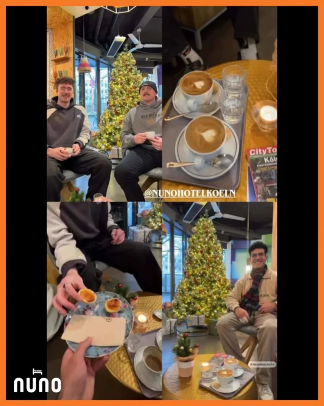 ✨ Besuch aus Neuseeland 🇳🇿 Diese tollen Jungs @touringtoothfairies erkunden gerade Deutschland – da darf Köln natürlich nicht fehlen. Schön, dass ihr bei uns wart🧡 
✨ Visitors from New Zealand 🇳🇿 These wonderful lads are currently exploring Germany – and Cologne is a must-see, of course. It was lovely to have you here🧡 Continue having fun on your trip🌍
 #weltreise #städtetrip #citytrip #nuno #nunohotel #citycenterhotel #goldhotel #booknow (link in bio) #köln #cologne #happyguests